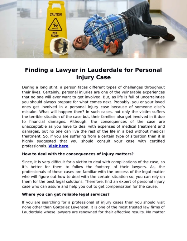 Finding a Lawyer in Lauderdale for Personal Injury Case