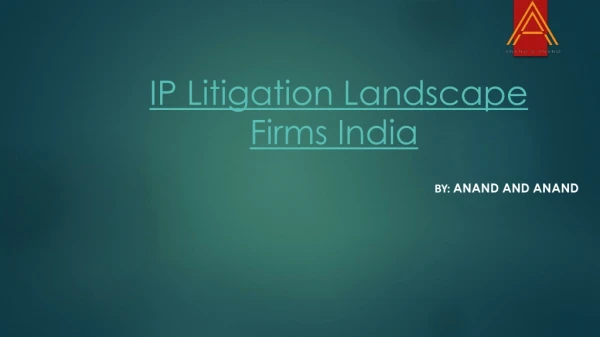 Top IP Litigation Landscape Firms in Delhi - Anand and Anand