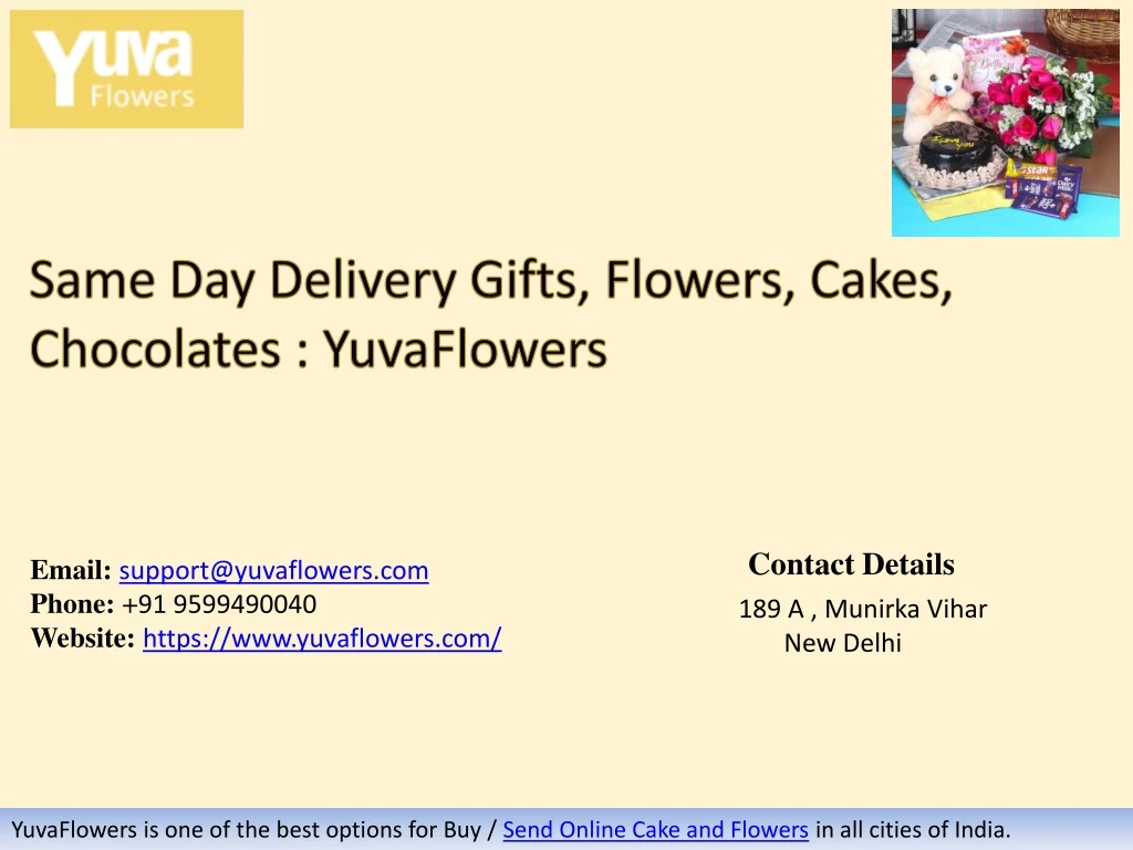 same day delivery gifts flowers cakes chocolates yuvaflowers