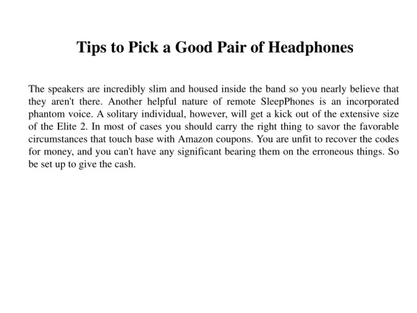 Tips to Pick a Good Pair of Headphones