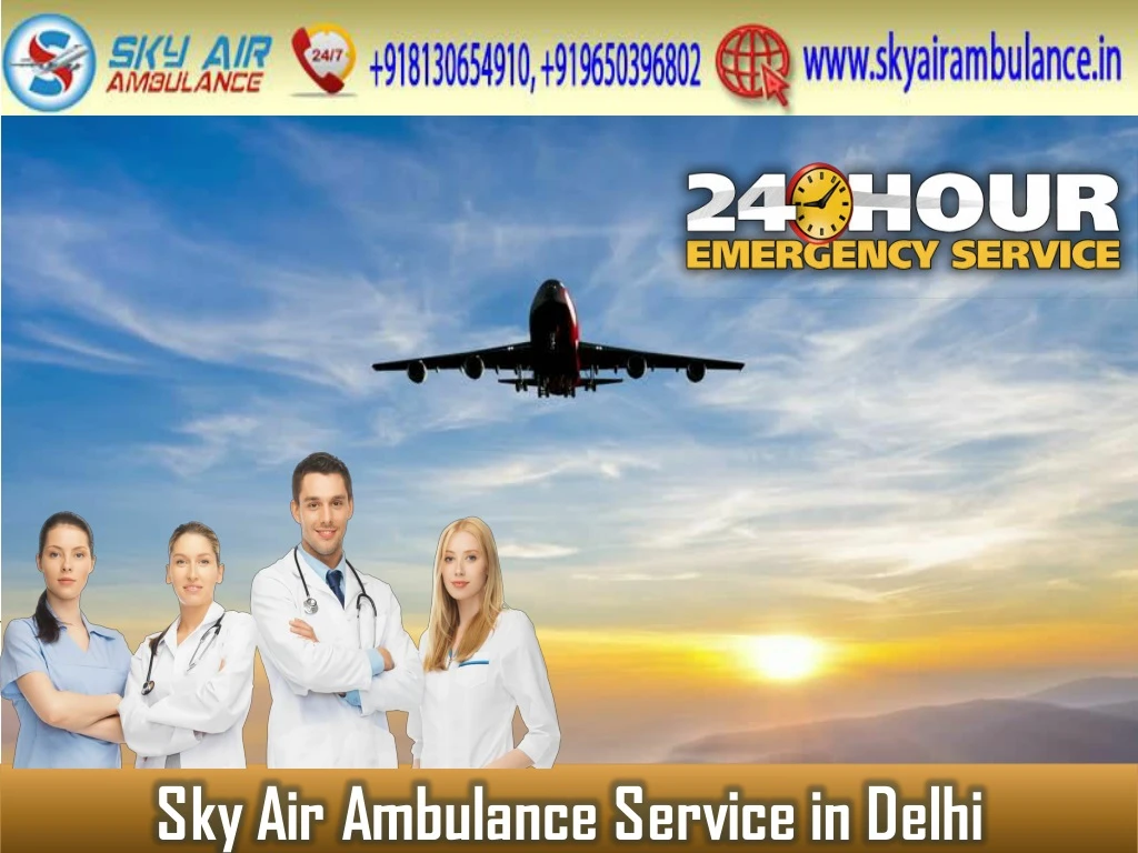 sky air ambulance service in delhi