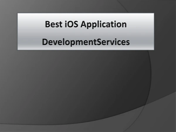 Best iOS Application Development Services