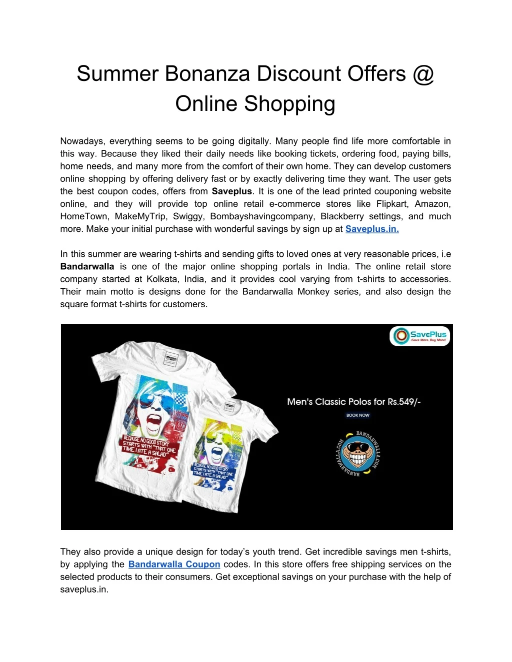 summer bonanza discount offers @ online shopping