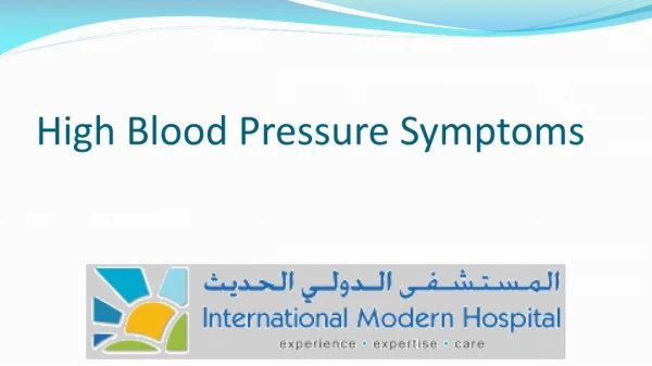 High Blood Pressure Symptoms - International Modern Hospital