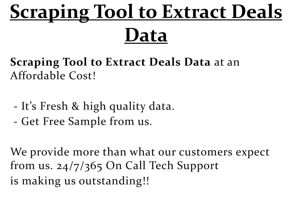 scraping tool to extract deals data