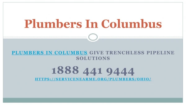 Plumbers In Columbus Give Trenchless Pipeline Solutions