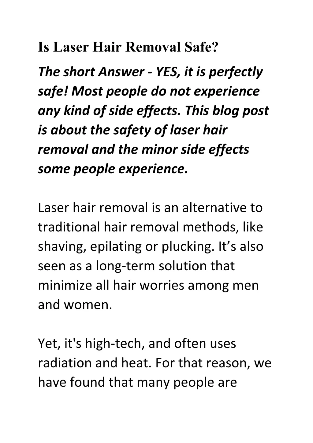 is laser hair removal safe