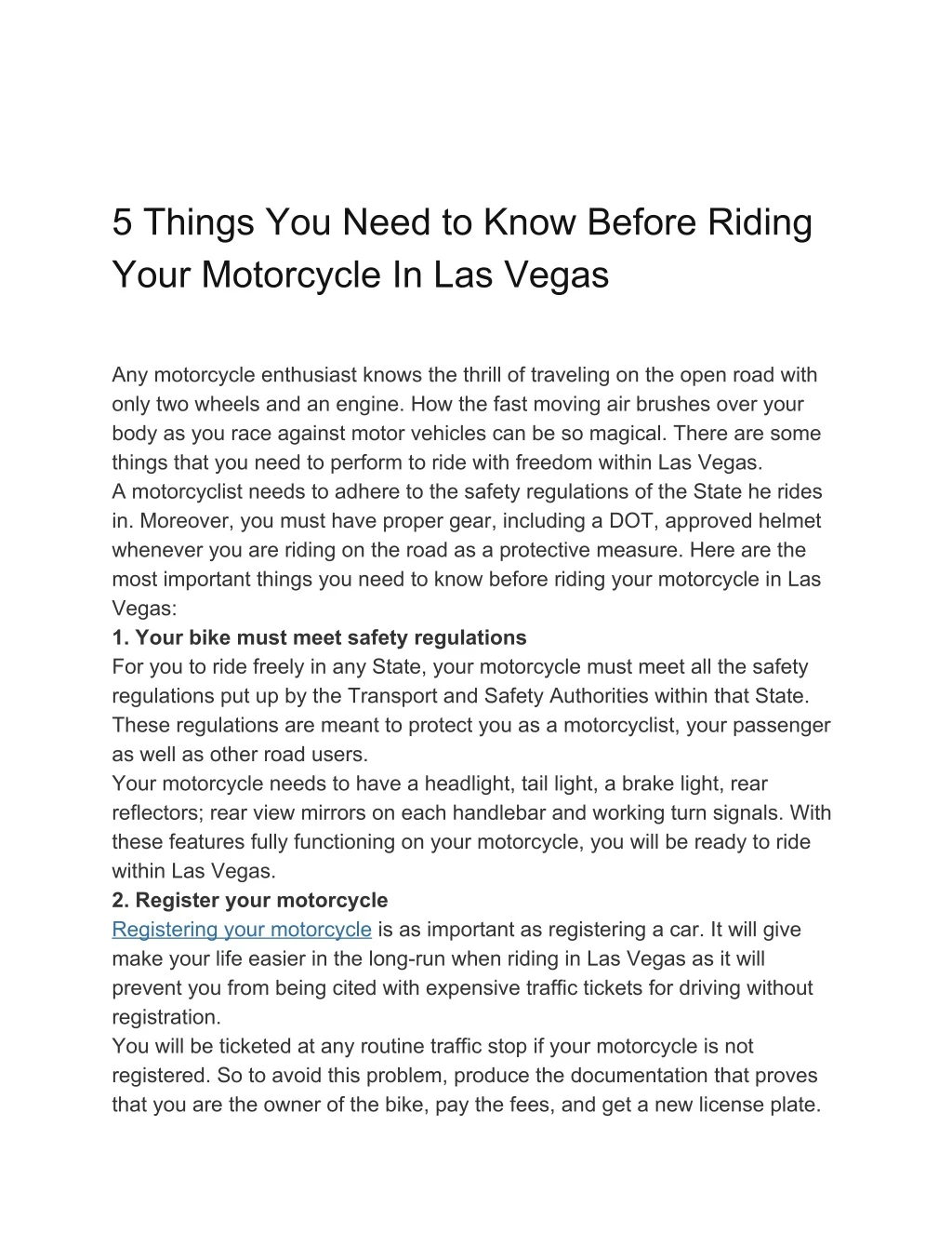 5 things you need to know before riding your