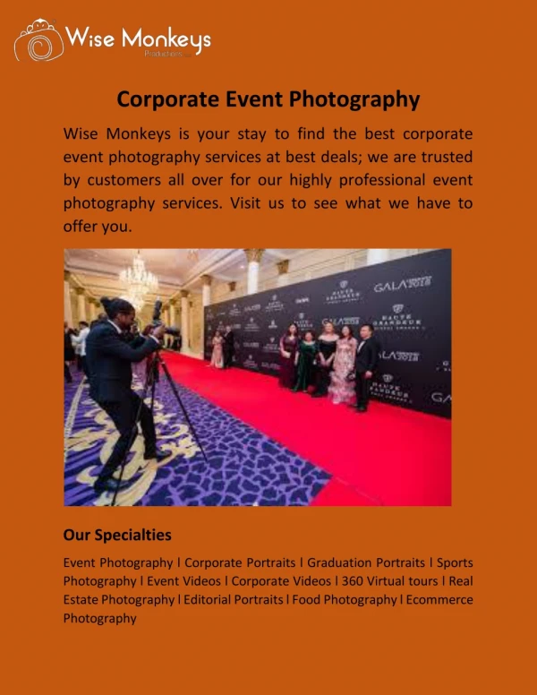 Corporate Event Photography - Wisemonkeys