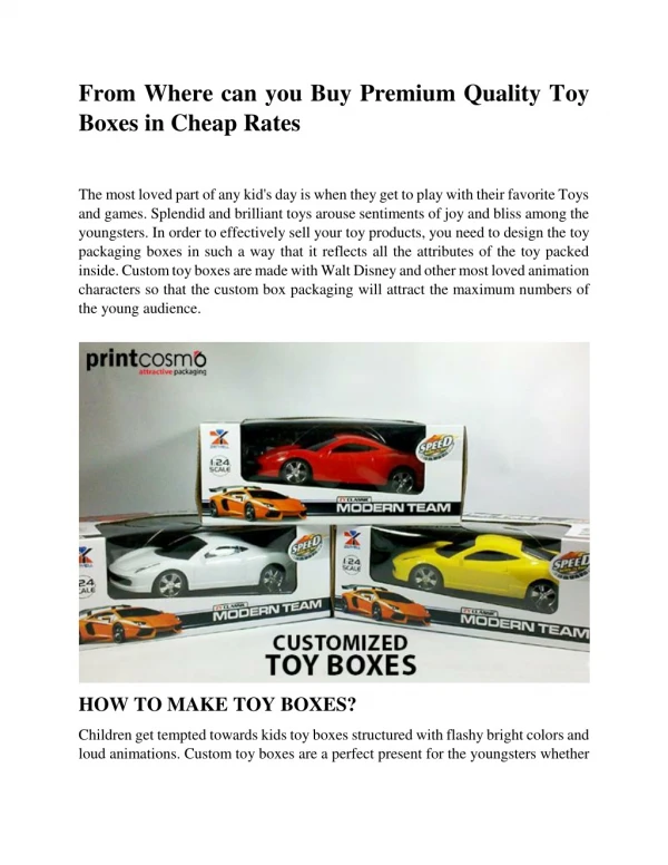 From Where can you Buy Premium Quality Toy Boxes in Cheap Rates