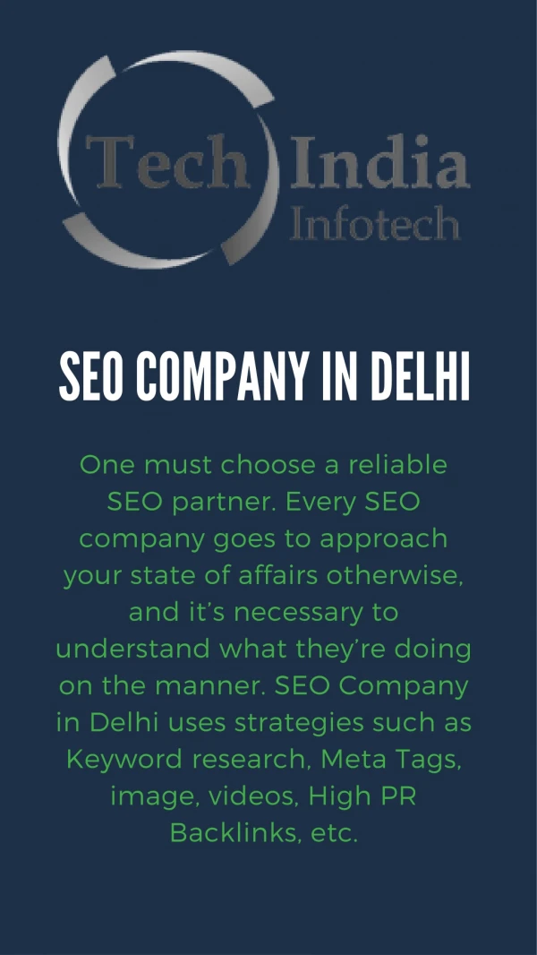 Tech India Infotech - Best SEO Company In Delhi, India