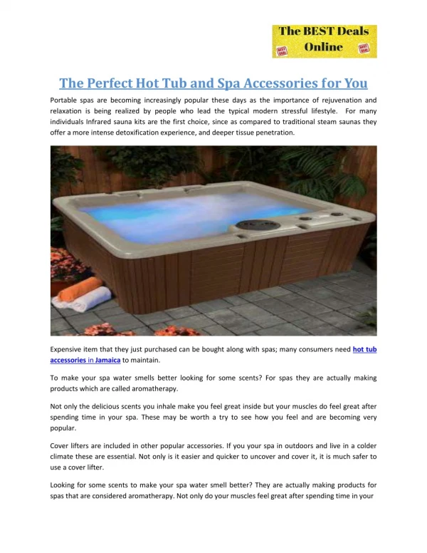 The Perfect Hot Tub and Spa Accessories for You