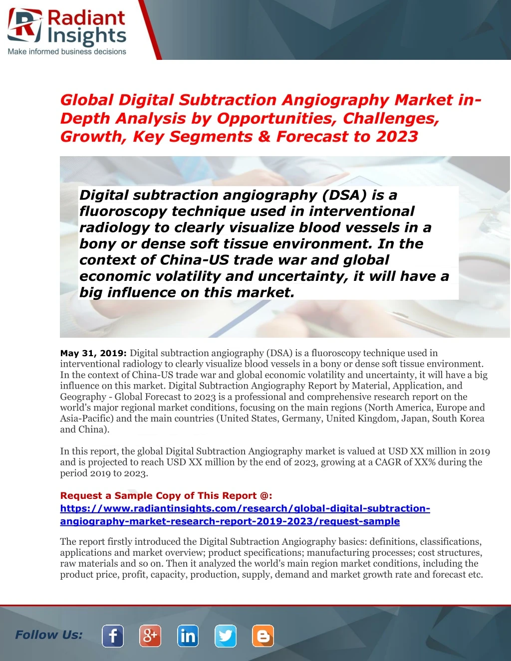 global digital subtraction angiography market