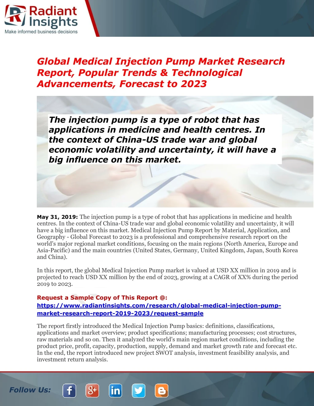 global medical injection pump market research