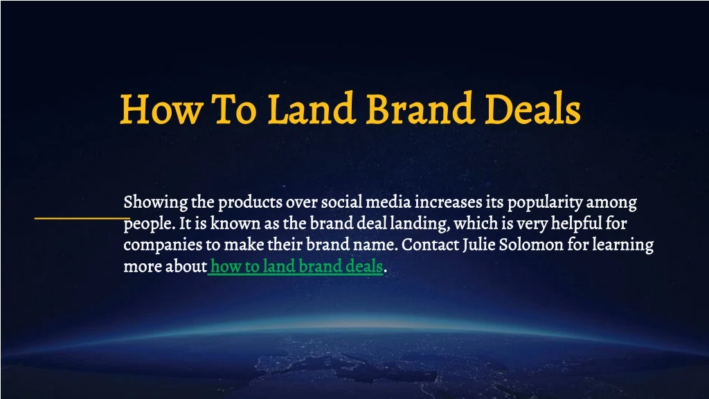 how to land brand deals