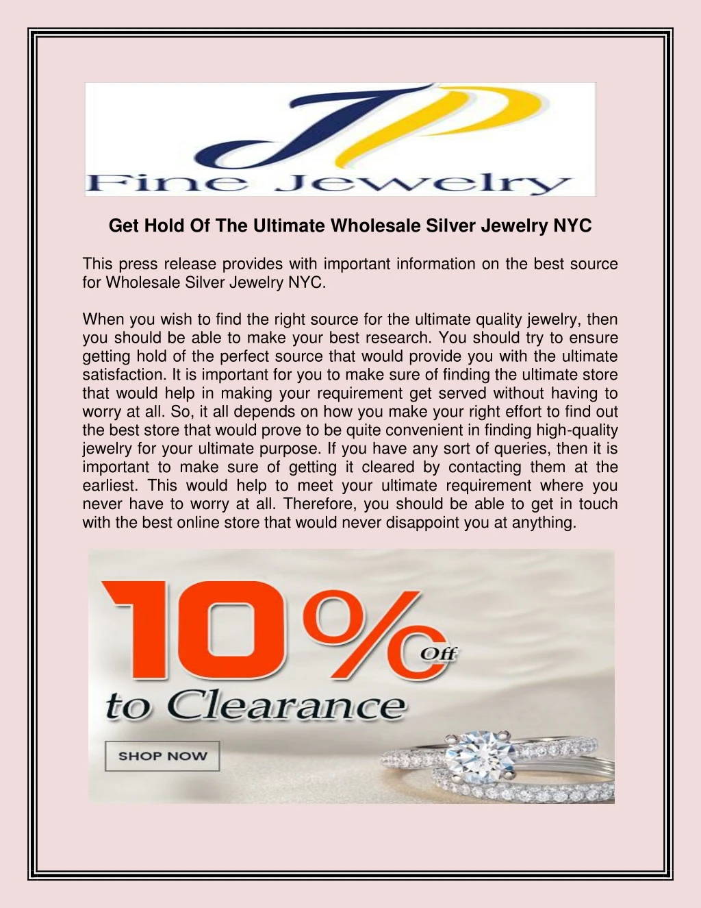 get hold of the ultimate wholesale silver jewelry