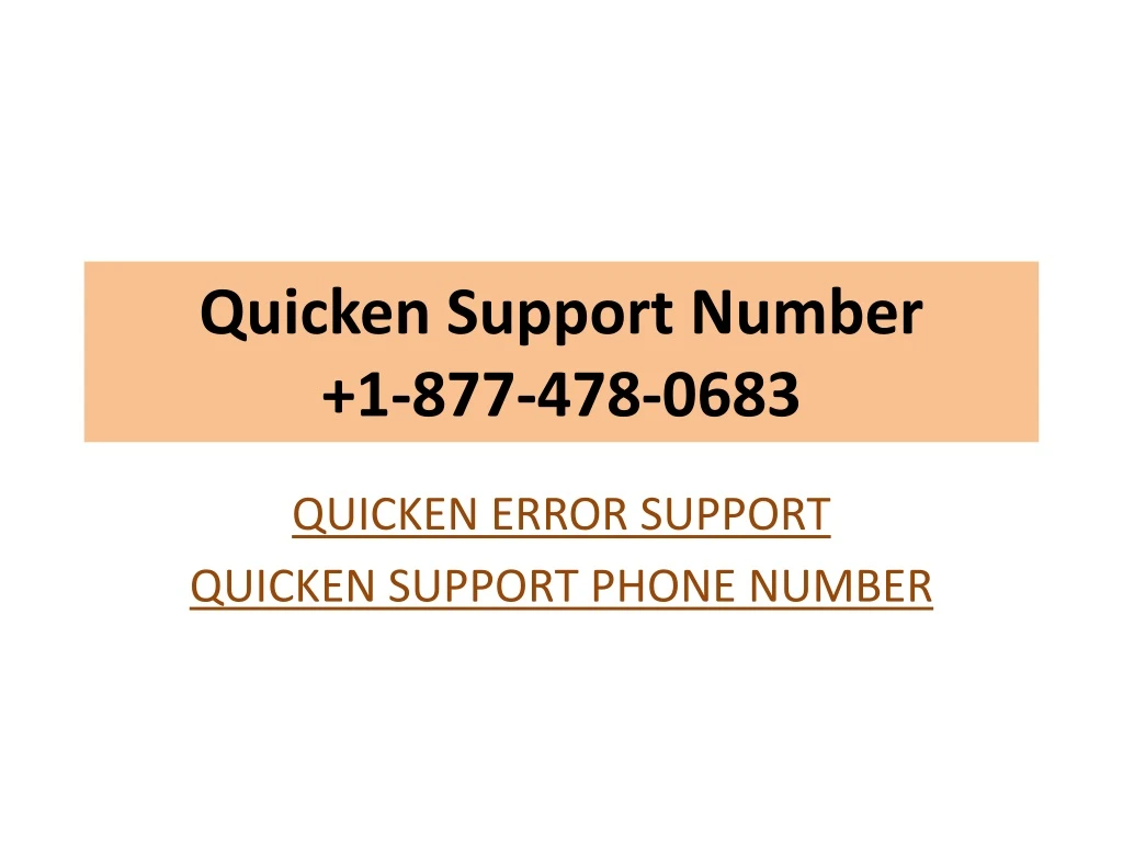 quicken support number 1 877 478 0683