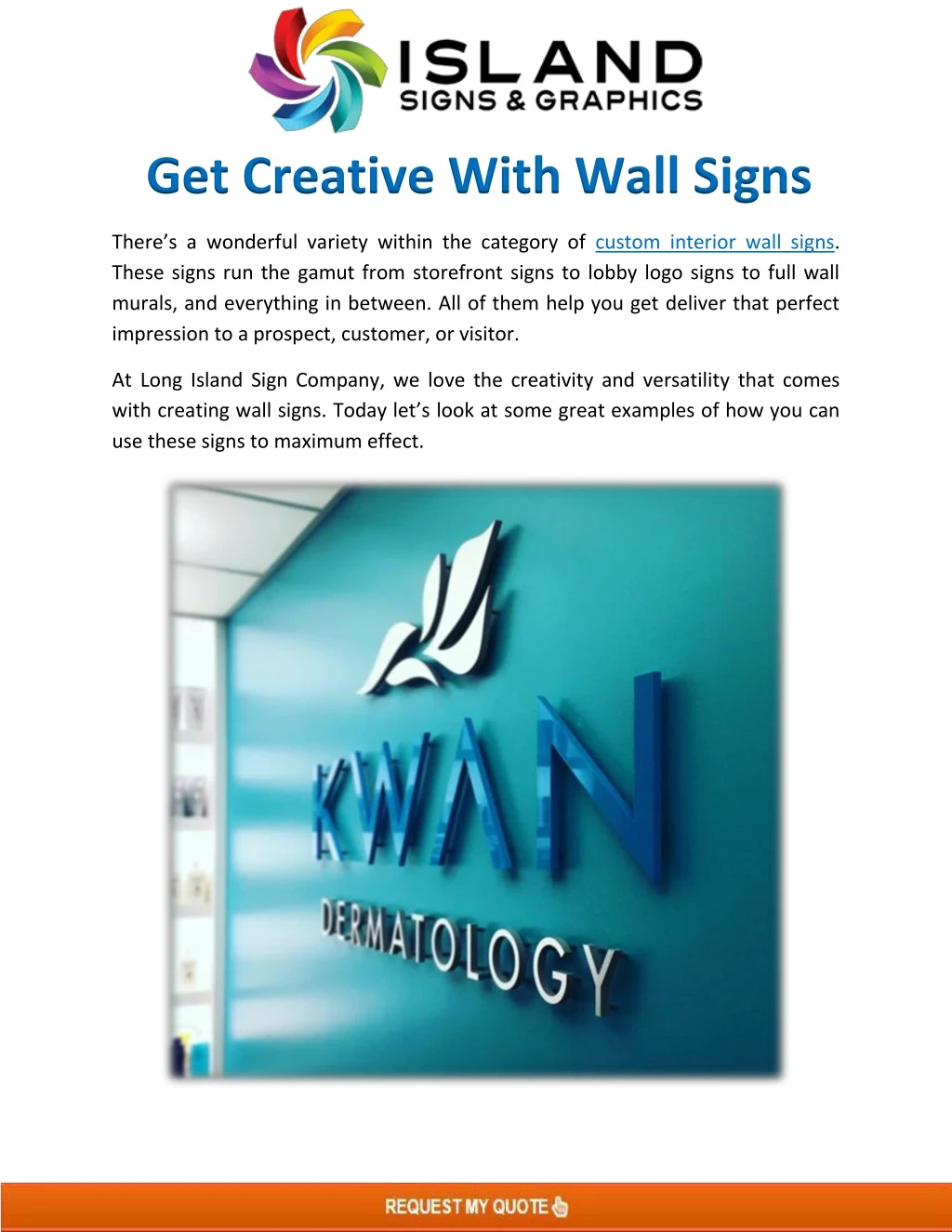 get creative with wall signs