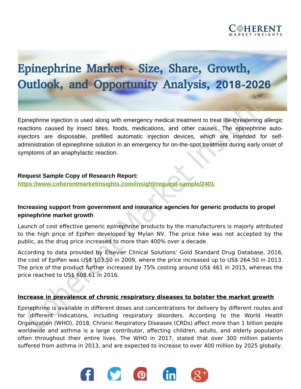 epinephrine market size share growth epinephrine