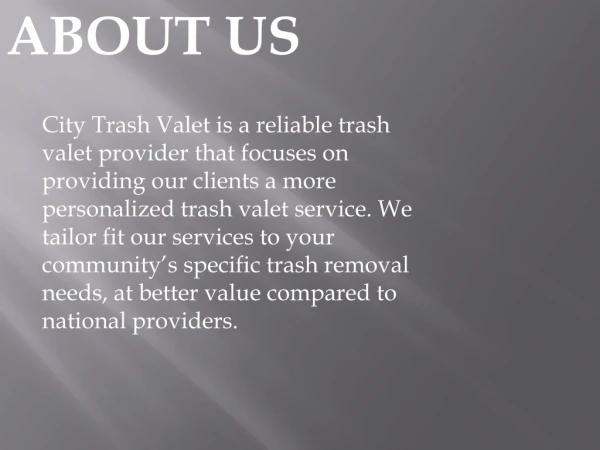 Contact Valet Trash Service,