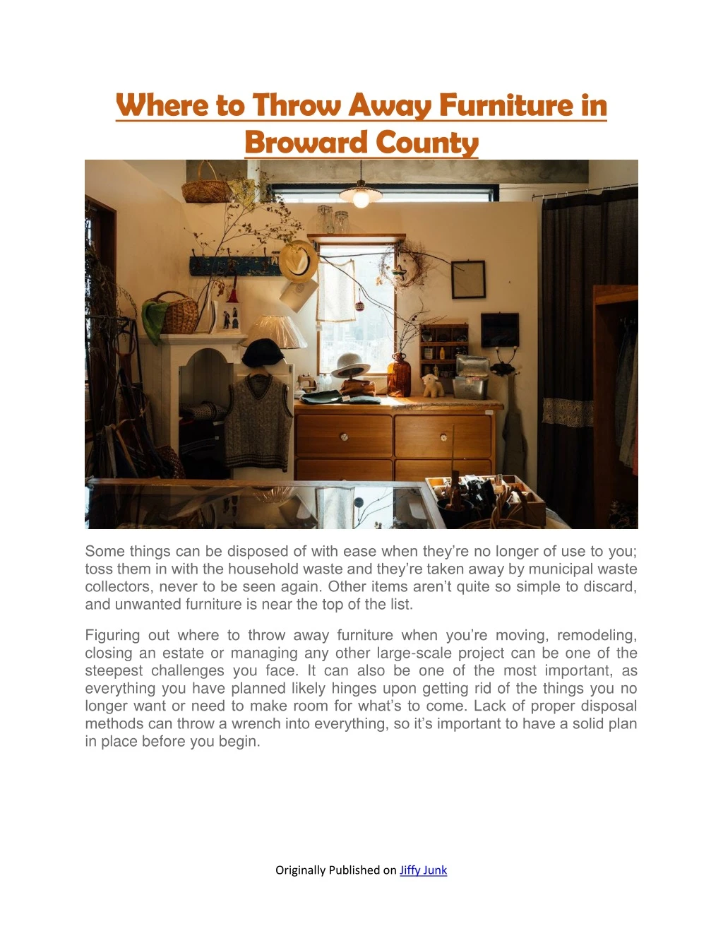 where to throw away furniture in broward county