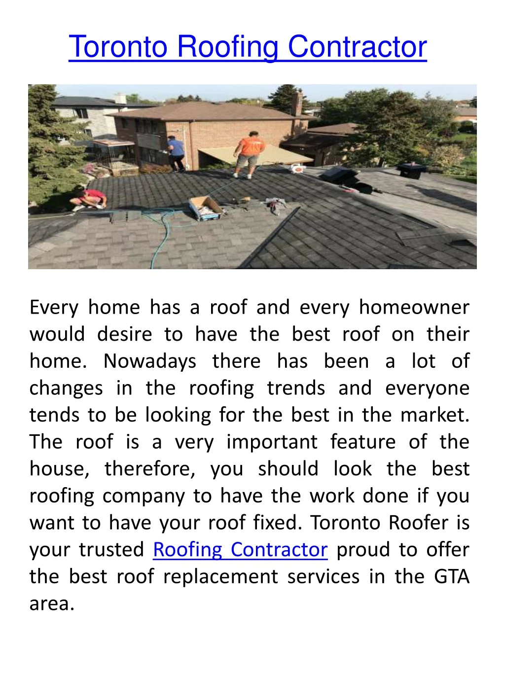 toronto roofing contractor