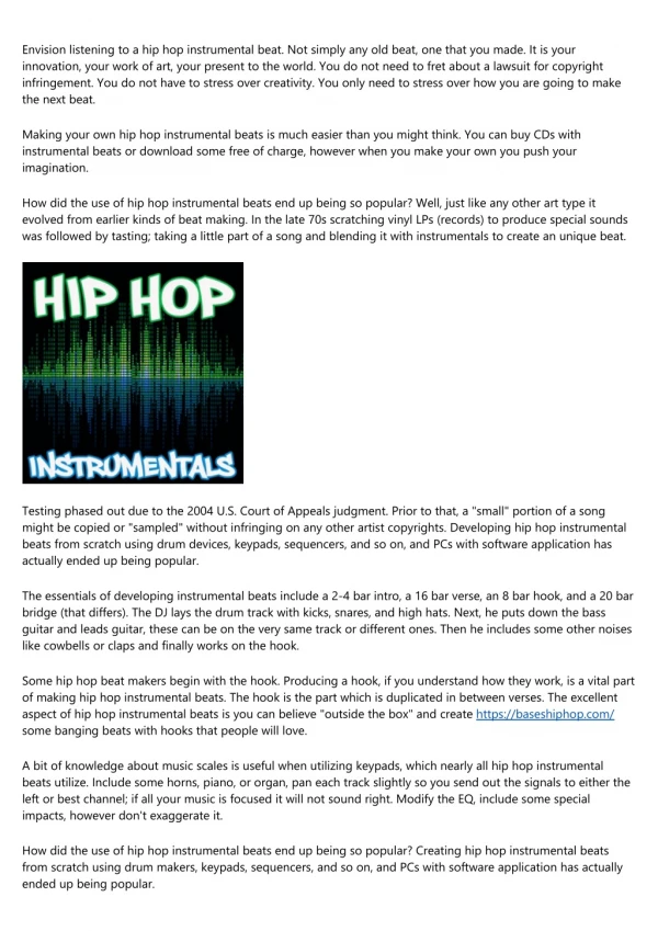 The Basics of Hip Hop Instrumental Beats