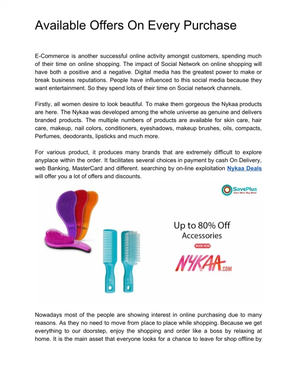 Available Offers On Every Purchase