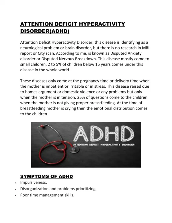 ADHD| Treatment in Mumbai| Kailash Mantry Life Solutions