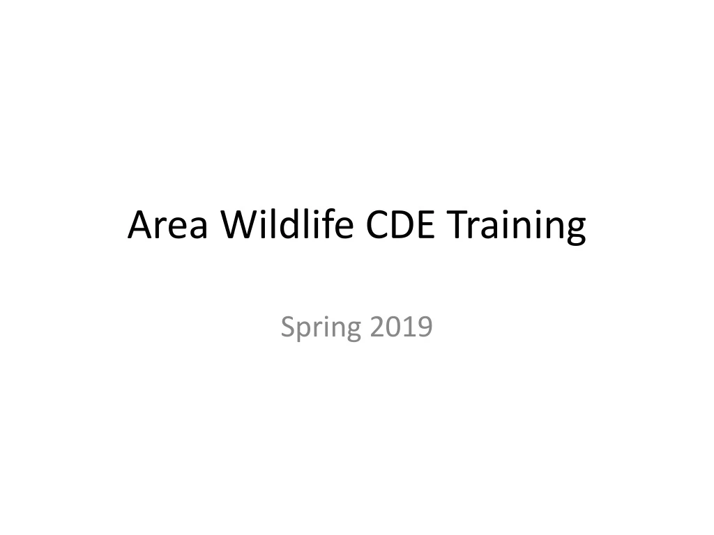 area wildlife cde training