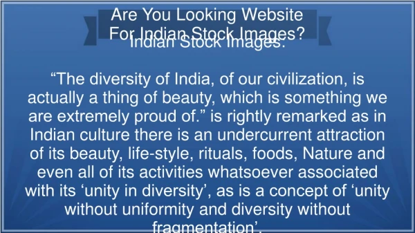 Are You Looking Website For Indian Stock Images?