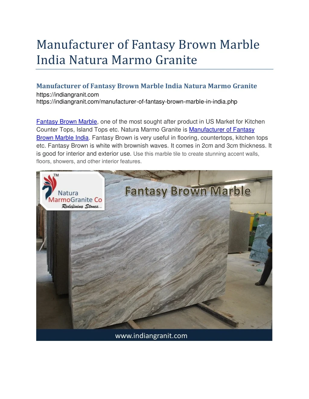 manufacturer of fantasy brown marble india natura