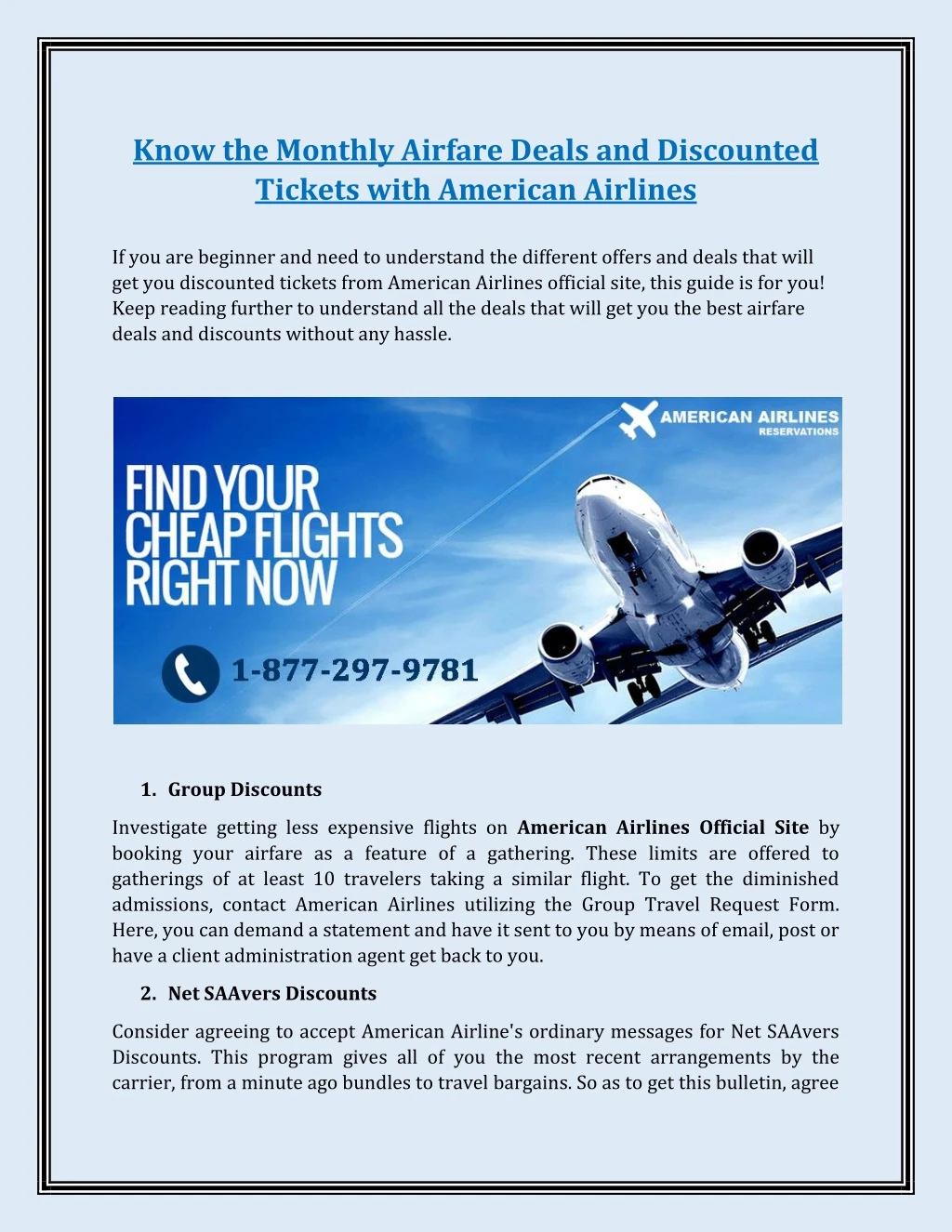 know the monthly airfare deals and discounted
