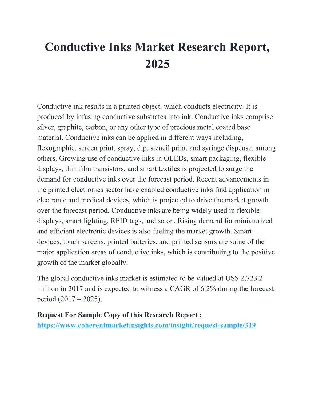 conductive inks market research report 2025