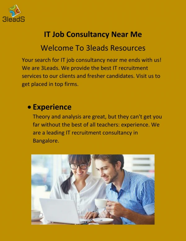 IT job consultancy near me - 3leads