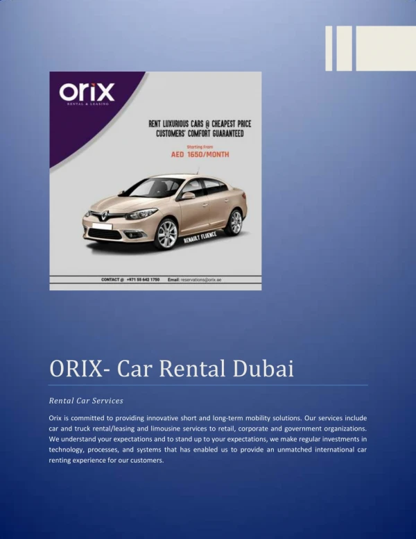 Best Car Rental Offers In Dubai