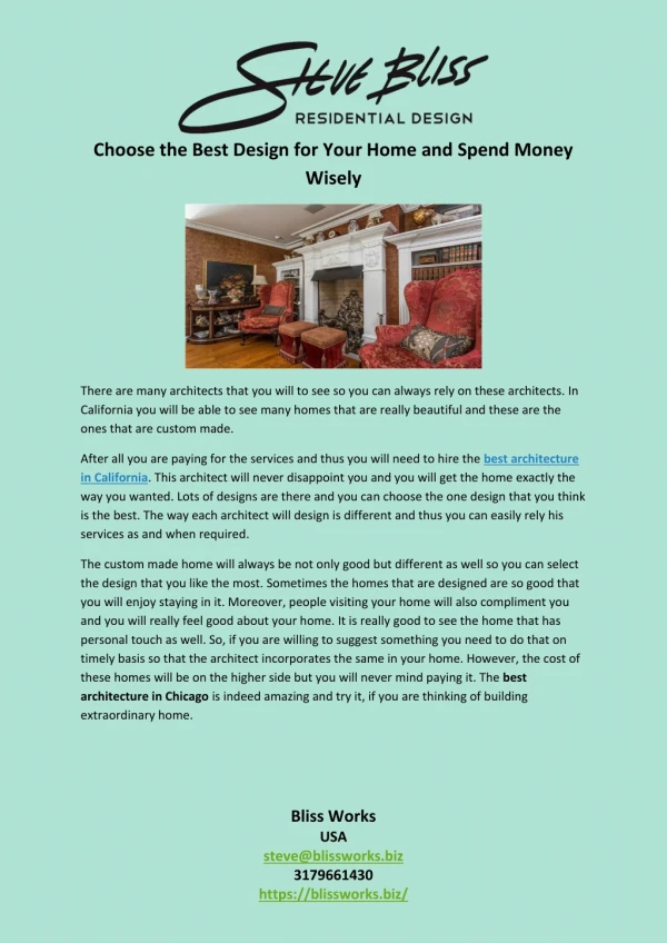 Choose the Best Design for Your Home and Spend Money Wisely