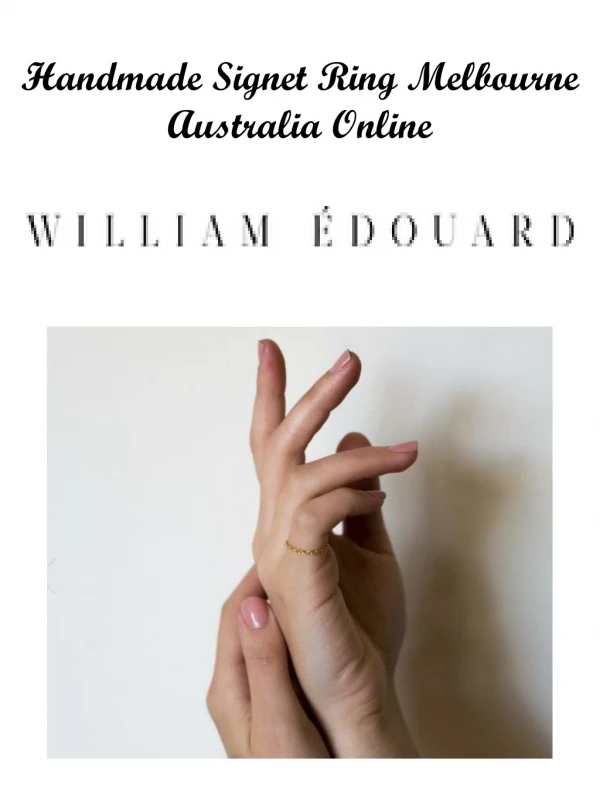 Handmade Signet Ring Melbourne Australia Online
