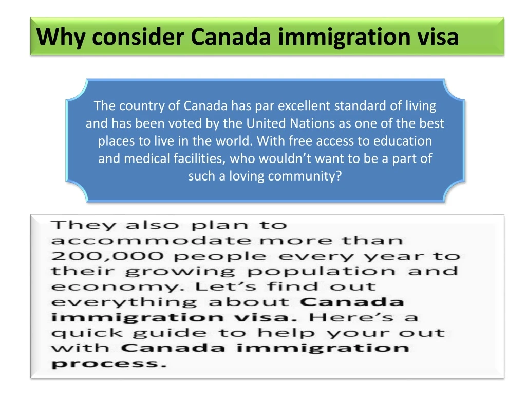 why consider canada immigration visa