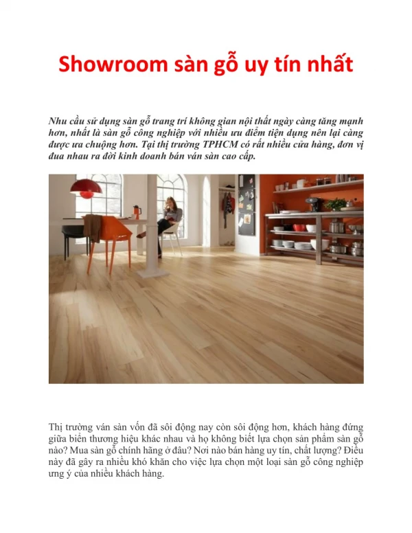 Showroom sàn gỗ uy tín nhất