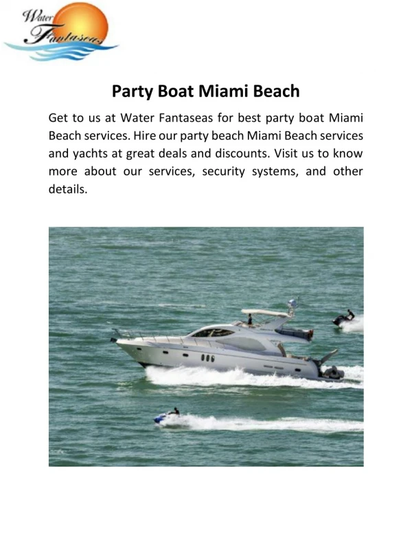 Party Boat Miami Beach - Waterfantaseas