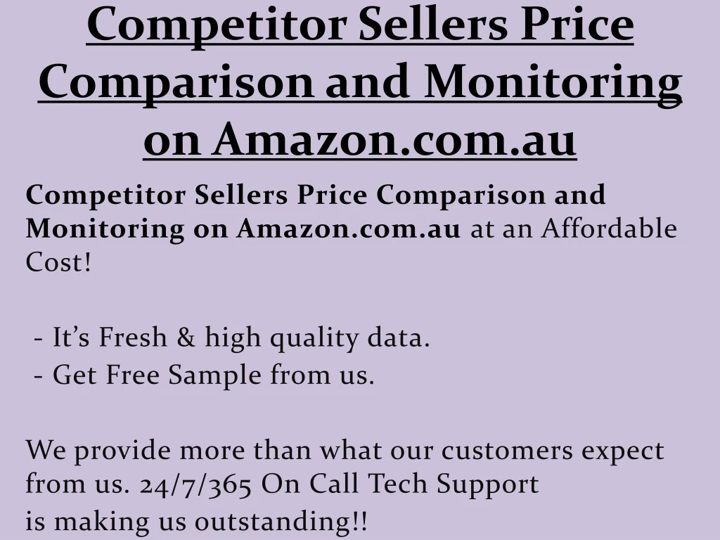 competitor sellers price comparison and monitoring on amazon com au