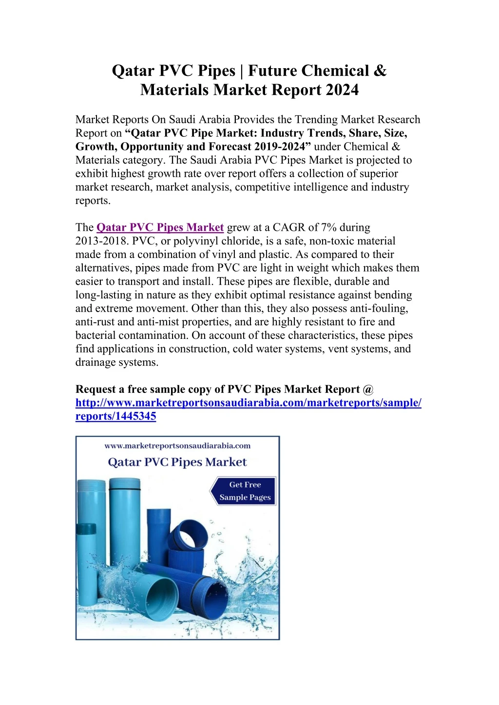 qatar pvc pipes future chemical materials market