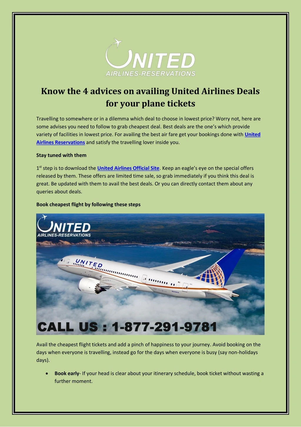 know the 4 advices on availing united airlines