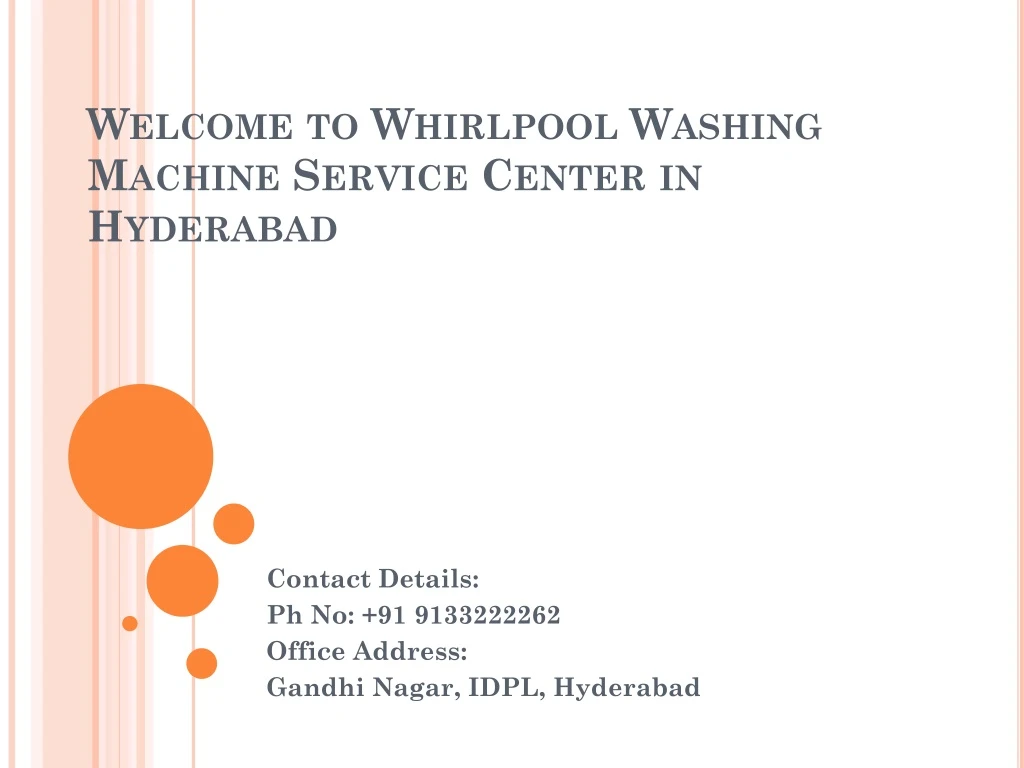 welcome to whirlpool washing machine service center in hyderabad