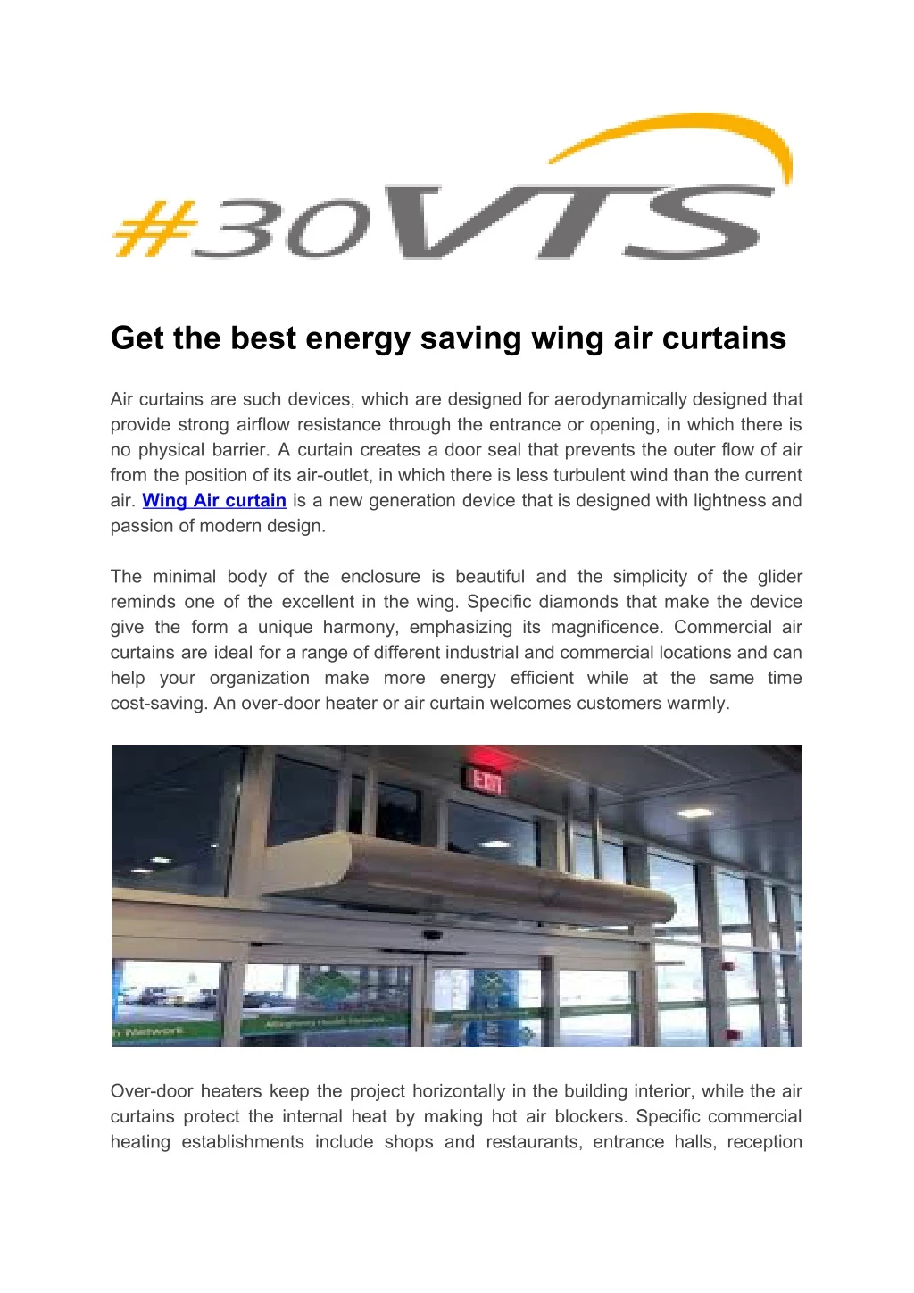 get the best energy saving wing air curtains