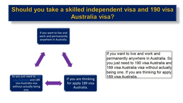 Skilled independent visa and 190 visa Australia visa