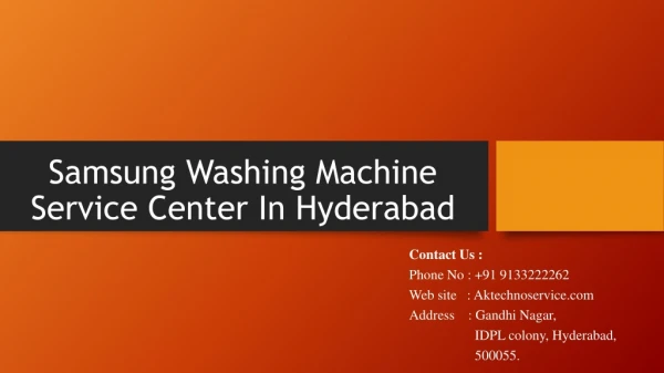 Samsung Washing Machine Service Center In Hyderabad