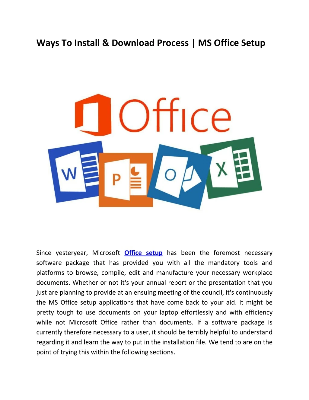 ways to install download process ms office setup