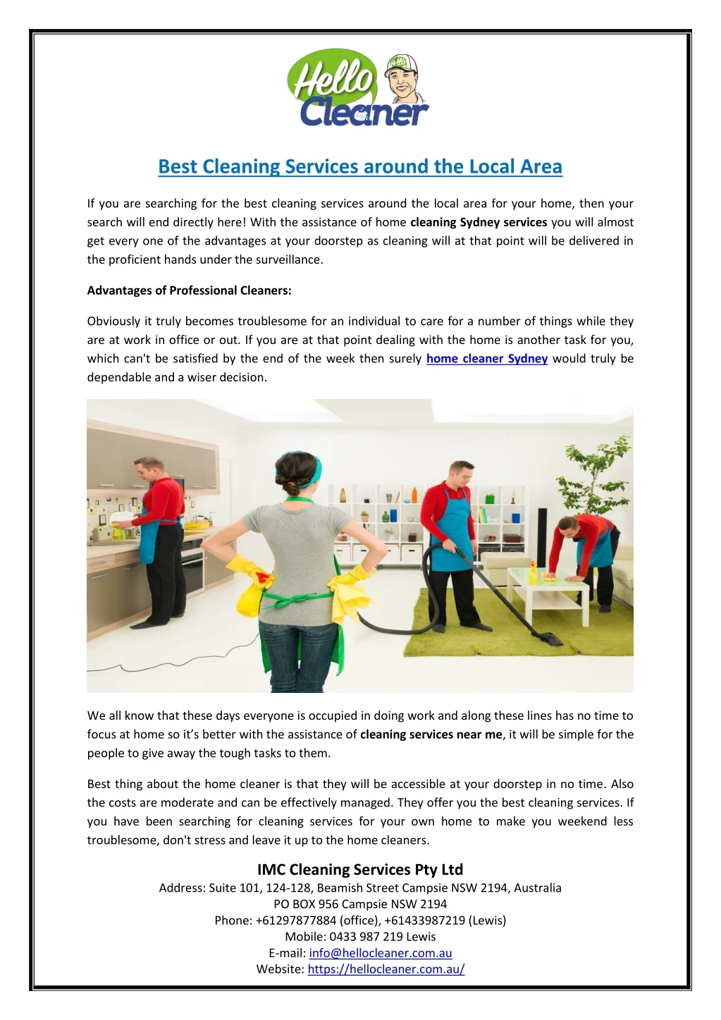 best cleaning services around the local area